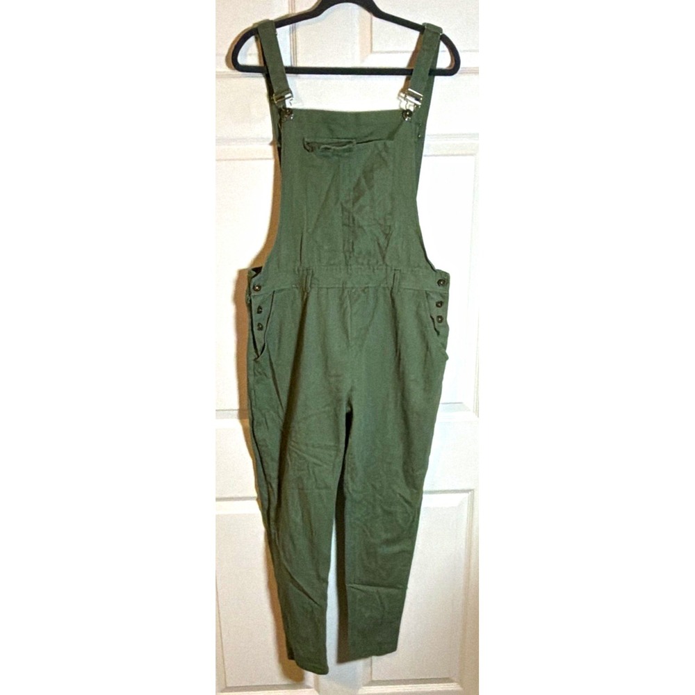 Unbranded Women's Green Denim Overalls Cotton Adjustable Straps Square Neck S